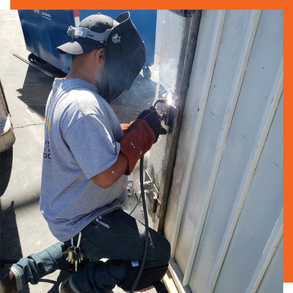 technician welds a surface