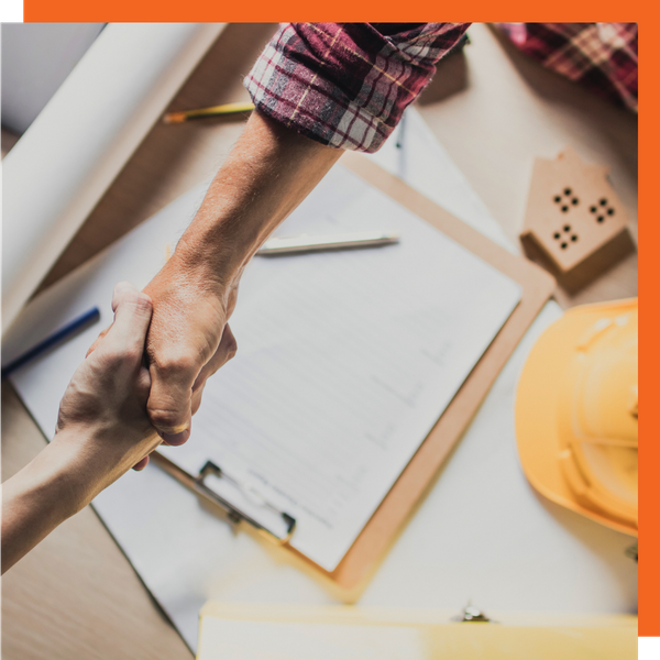 Contractors shaking hands