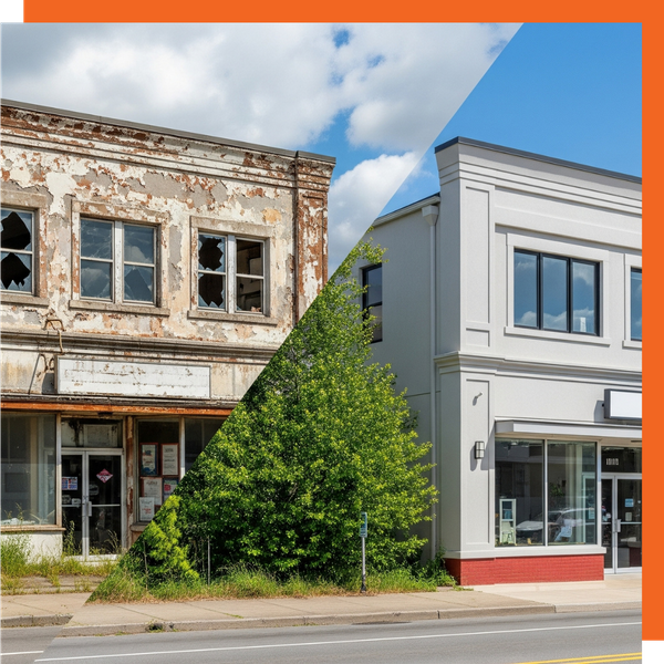 Before and After of Remodeled commercial property Before and After of Remodeled commercial property