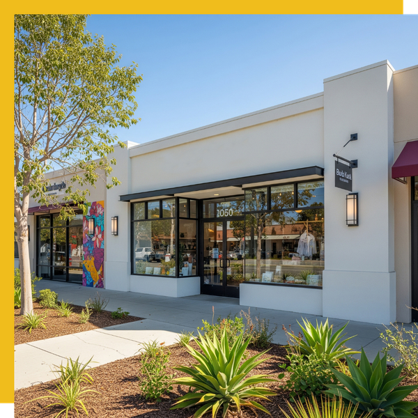 The inviting and stylish exterior of a fully remodeled commercial retail space in Orange County. The inviting and stylish exterior of a fully remodeled commercial retail space in Orange County.