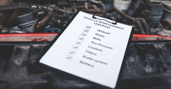vehicle inspection report on a car
