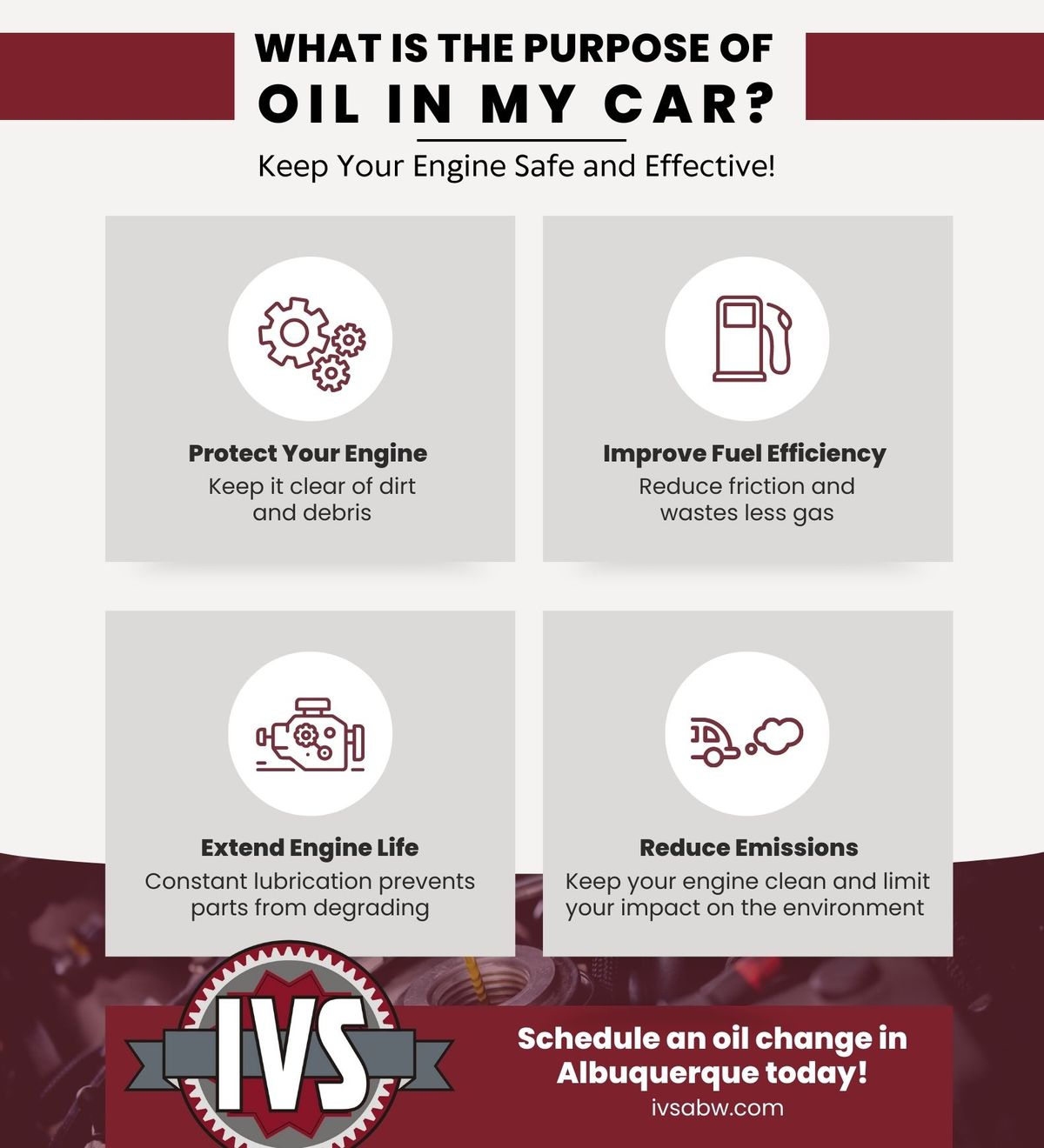 What's the Purpose of the Oil in My Car Infographic