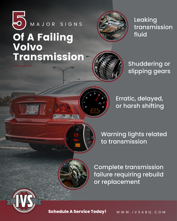 infographic about signs of a failing Volvo Transmission