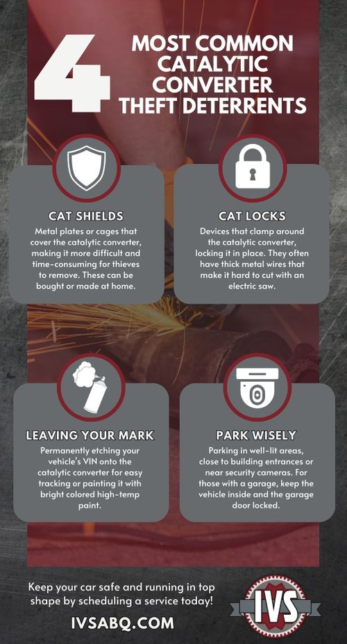 infographic about common catalytic converter theft deterrents