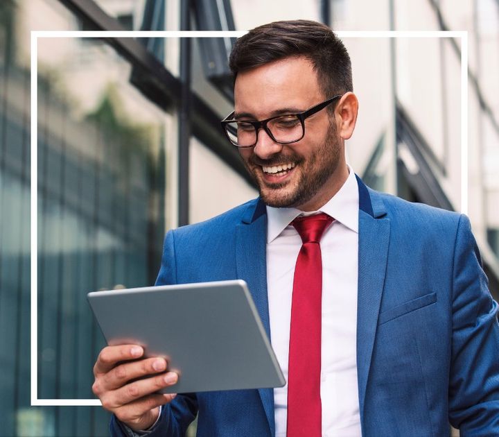 businessman with tablet