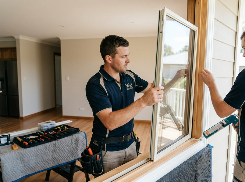 Professional window installation by V&G Builders
