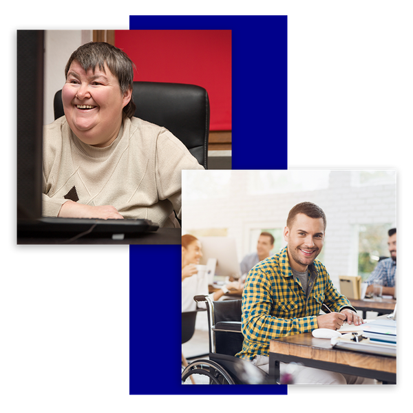 photo collage of people working with disabilities