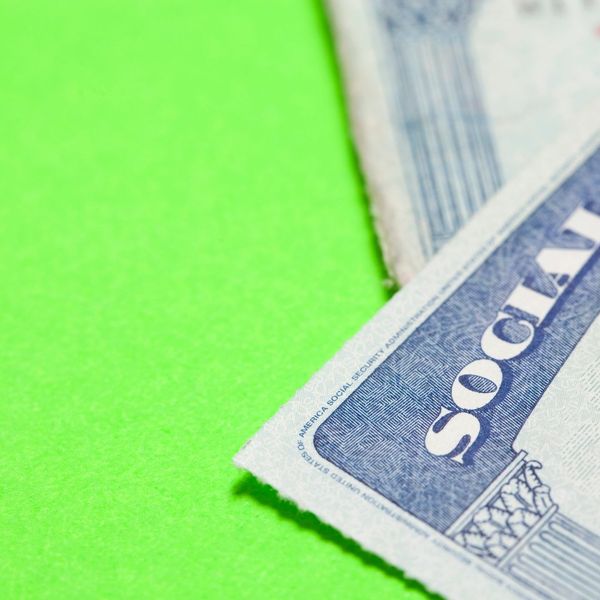 social security card on green background