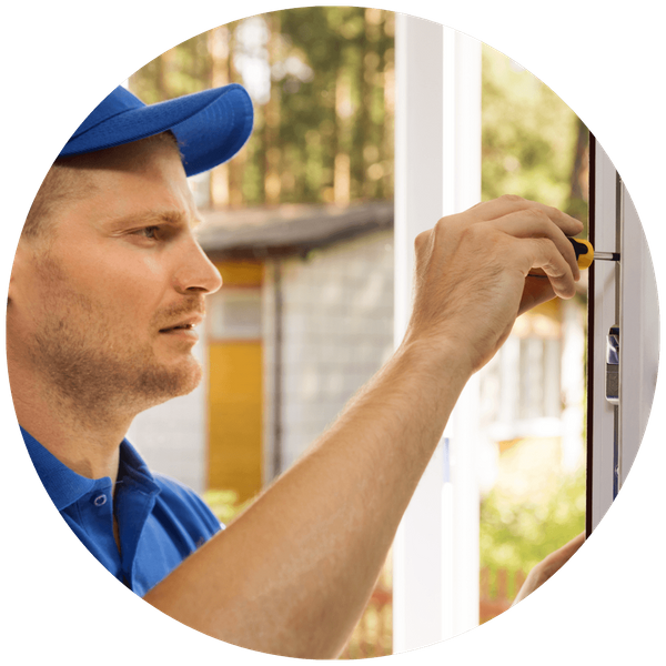 window being serviced