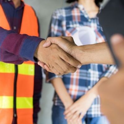 contractors shaking hands.