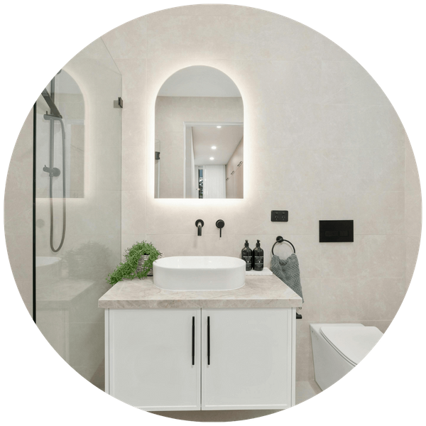 remodeled bathroom. 