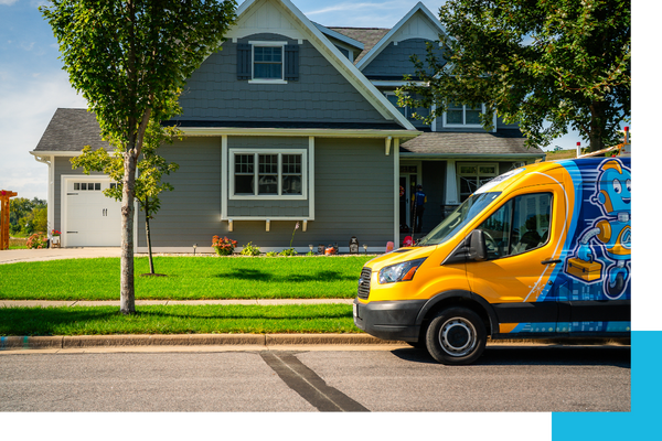 Advanced Plumbing Systems vehicle outside new home