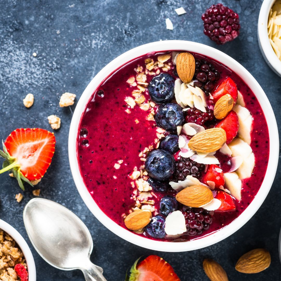 smoothie ingredients in a bowl