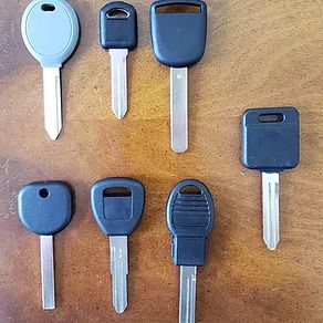 Key blanks for various car key styles