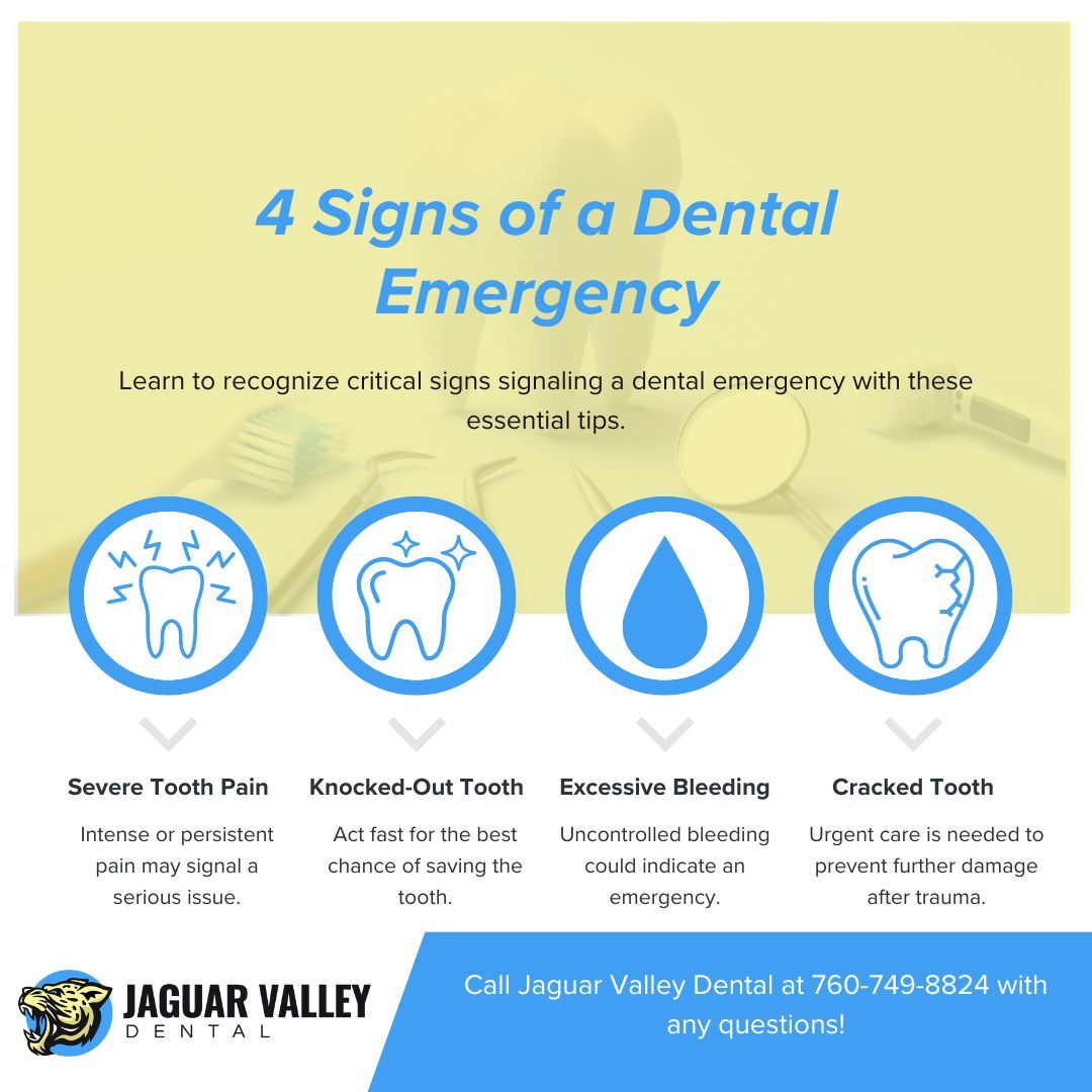 infographic highlighting the signs of a dental emergency
