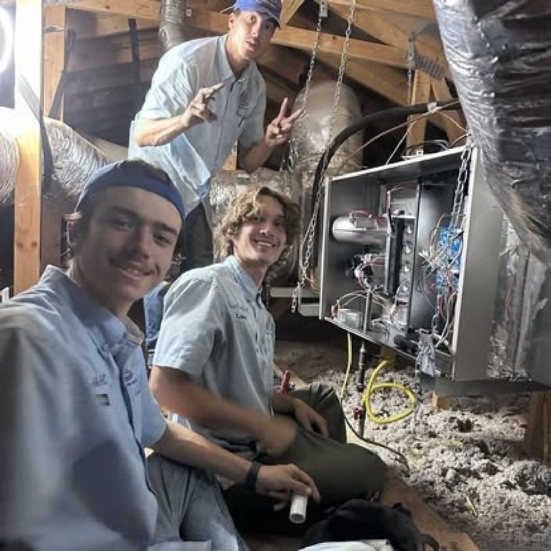 team in attic crawl space 