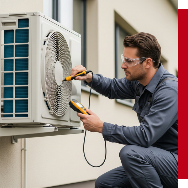 ac repairman working on hvac system