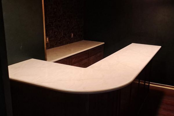 Soild surface kitchen counters.