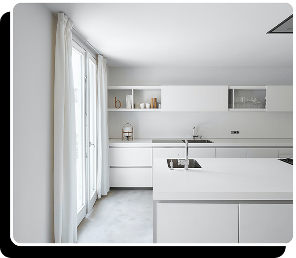 Clean white kitchen