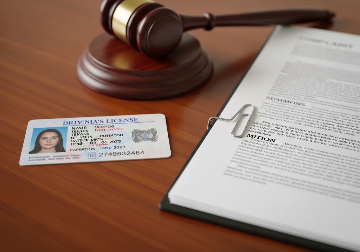 Driver's license with legal documents