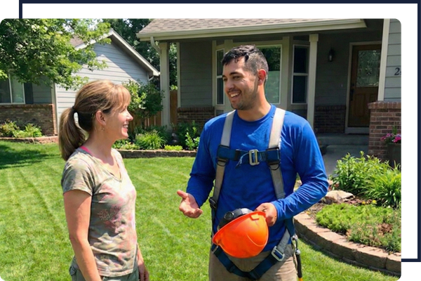 Homeowner Talking to contractor