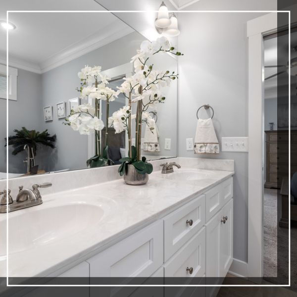 bathroom remodel with new countertops