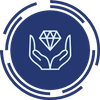 Icon of hands holding up a diamond