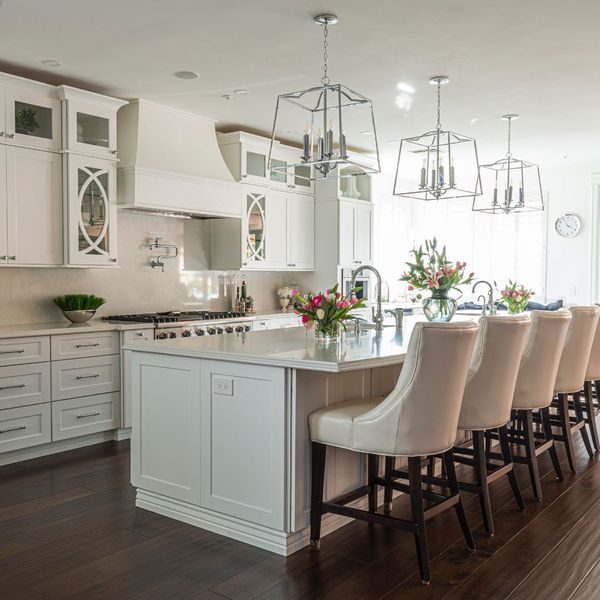 high-end kitchen with wood cabinets