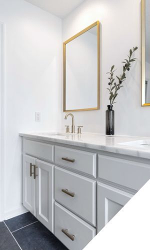 Bathroom vanity and mirror