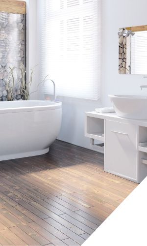 Bathroom with hardwood floors