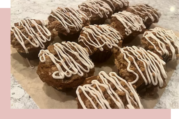 cinnamon muffins with drizzled icing
