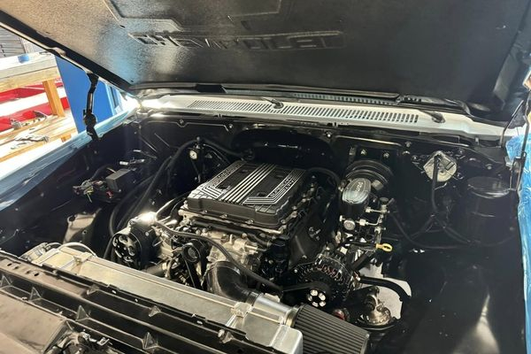 Under the hood of a car Under the hood of a car