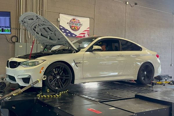 white car having dyno testing performed white car having dyno testing performed