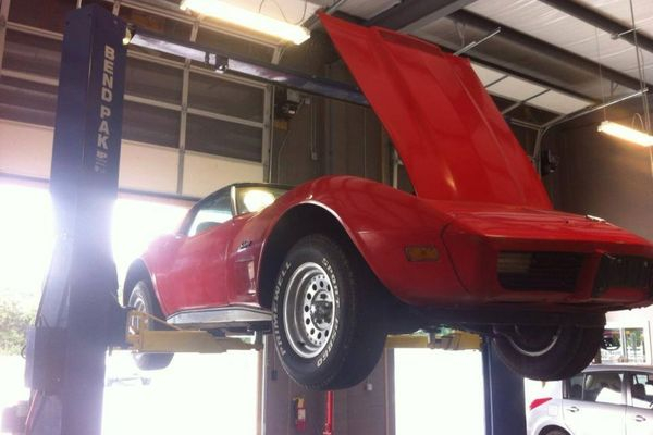 Car being repaired on Car being repaired on