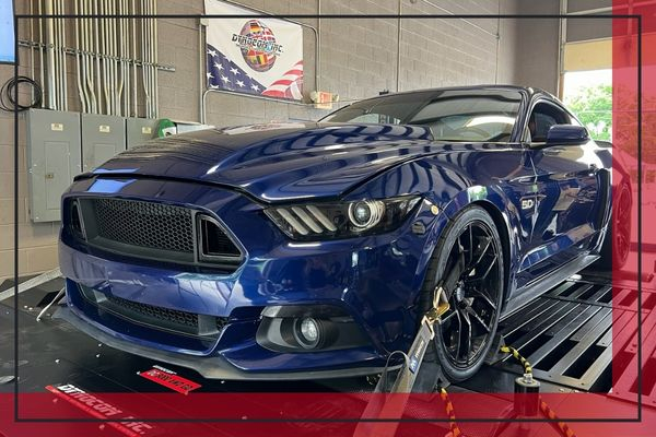 Car getting a dyno test