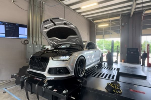 Car getting dyno testing Car getting dyno testing