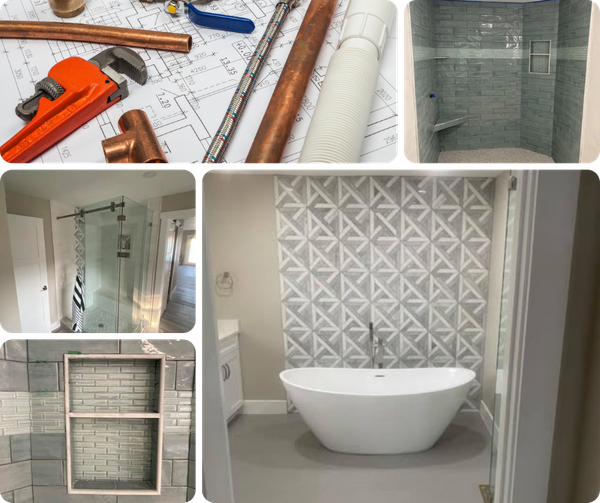 collage of various bathroom remodeling projects collage of various bathroom remodeling projects