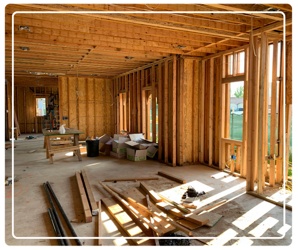 The interior framing and structural phase of a custom property by new home construction builders in East Lake, FL.