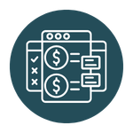 A circular teal icon with a white line drawing of three browser windows comparing checkmarks and dollar signs.