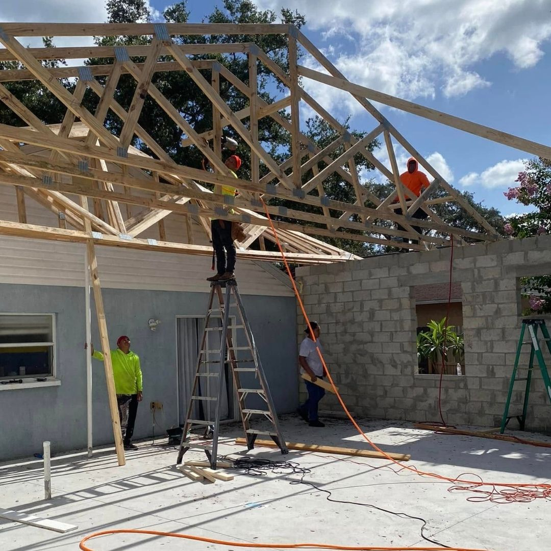 crew working on home construction 