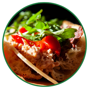 Italian sandwich with arugula and peppers