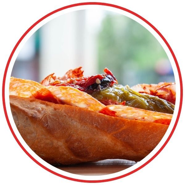 Close up of sandwich