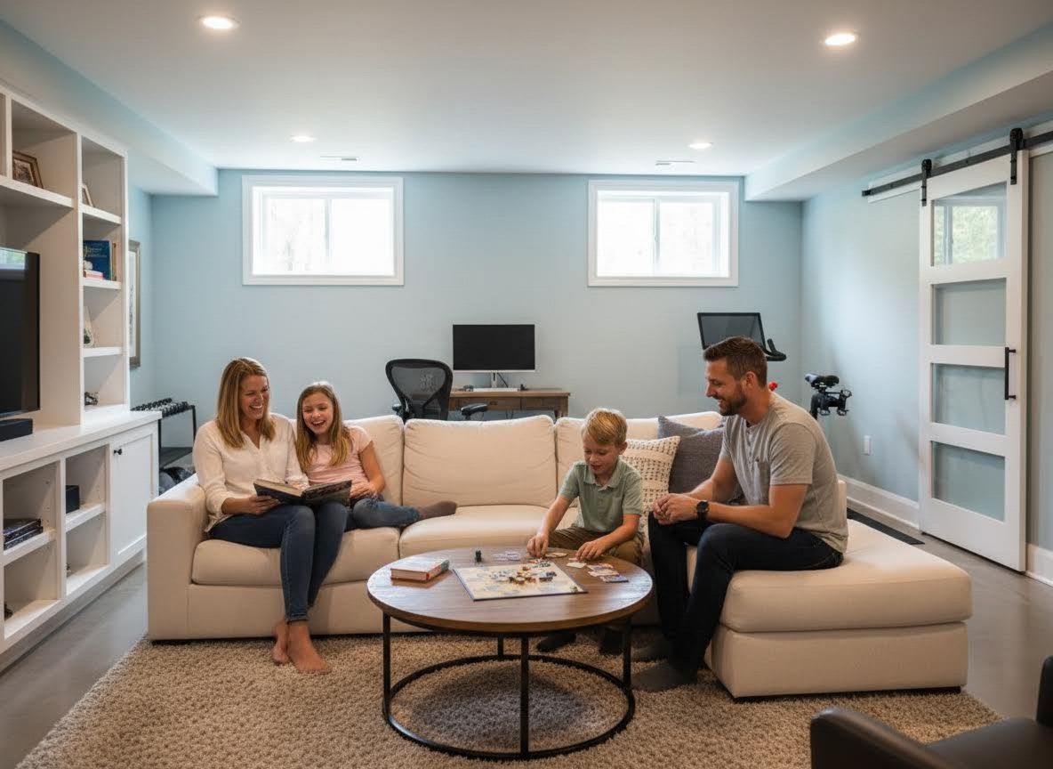 Family enjoying time together in a modern living room