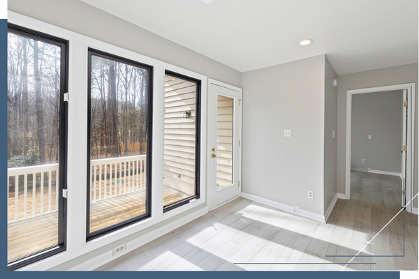 tall windows facing a deck