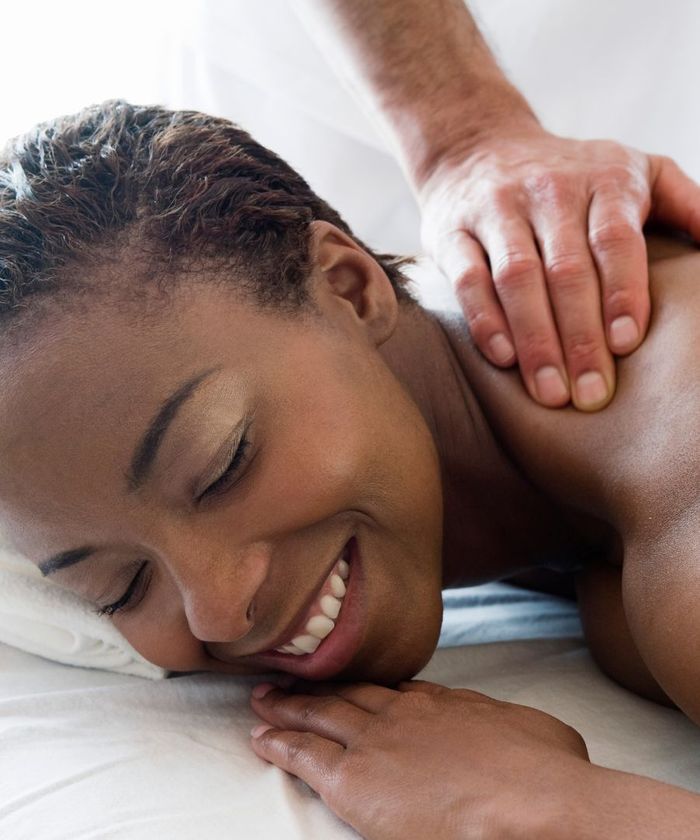 Woman getting shoulder massage