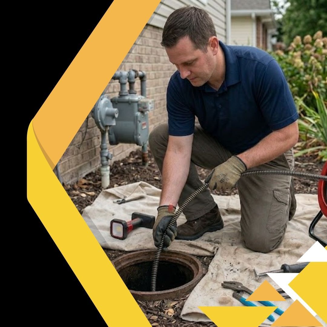 snaking a backed up sewer line 
