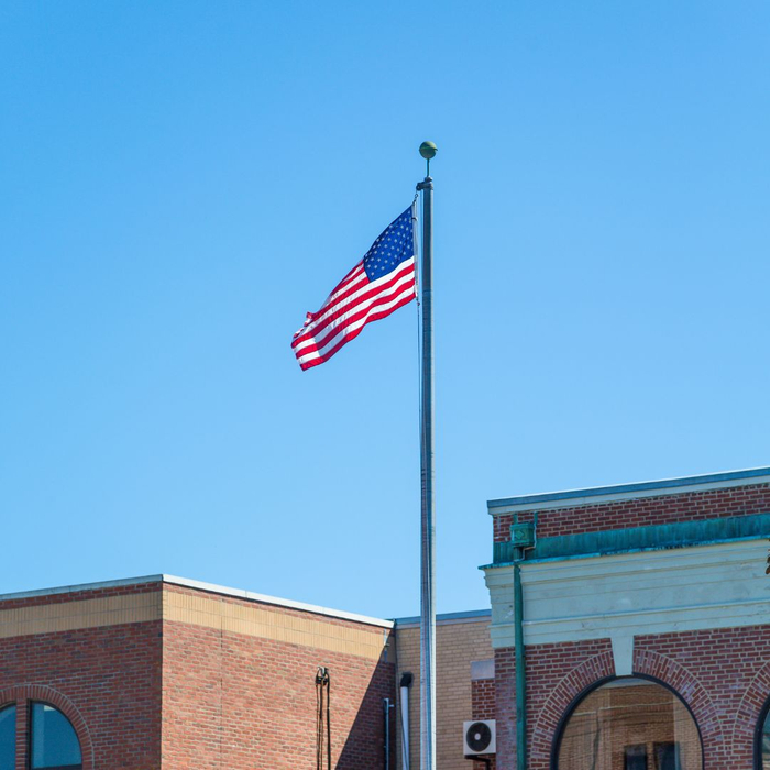 flag in front of school
