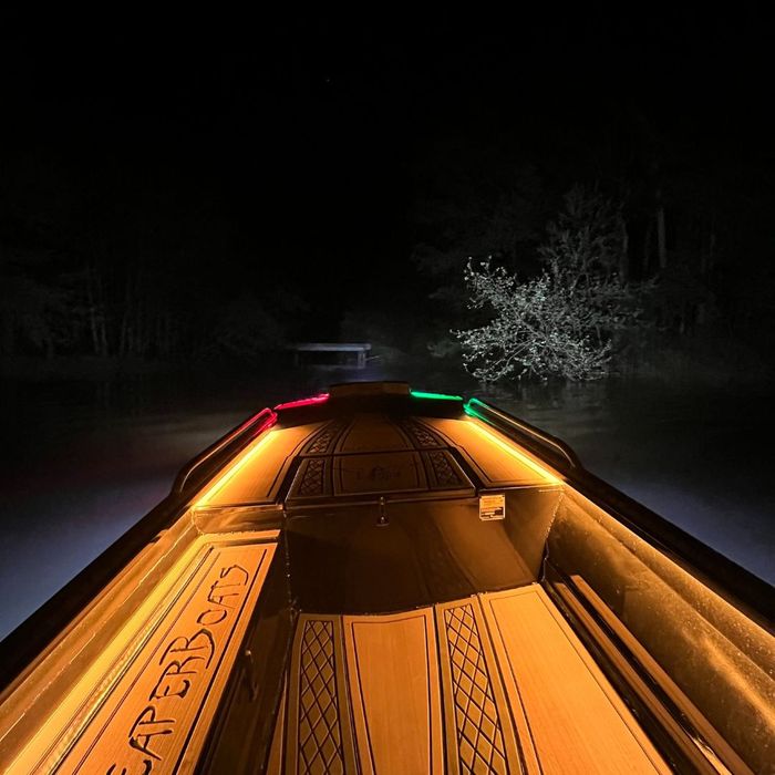 boat with LED lighting