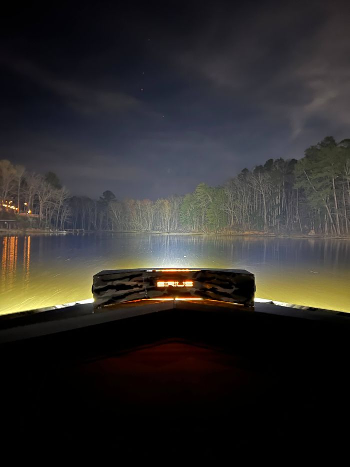 boat with light at night
