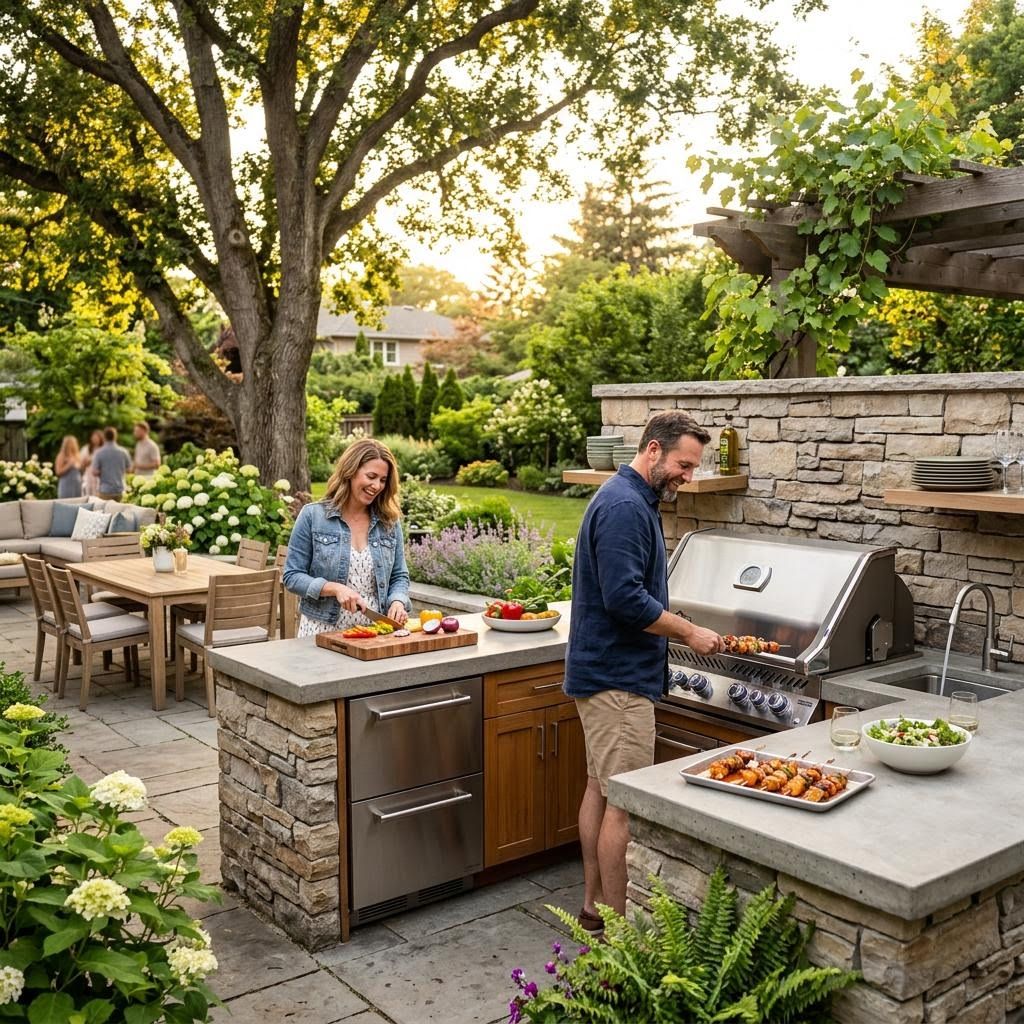 a backyard custom kitchen